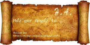 Höger Angéla névjegykártya